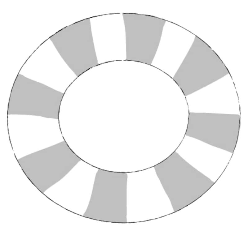 モノクロ/ストライプ模様の浮き輪です。