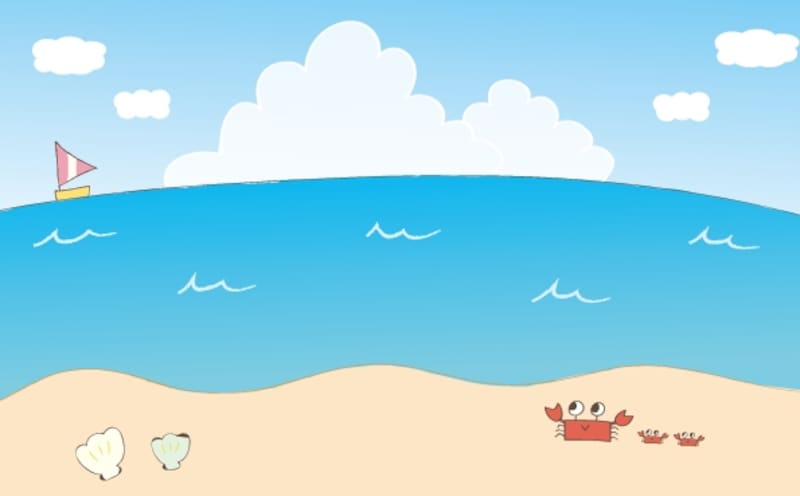 カラー/広がる海の景色です。