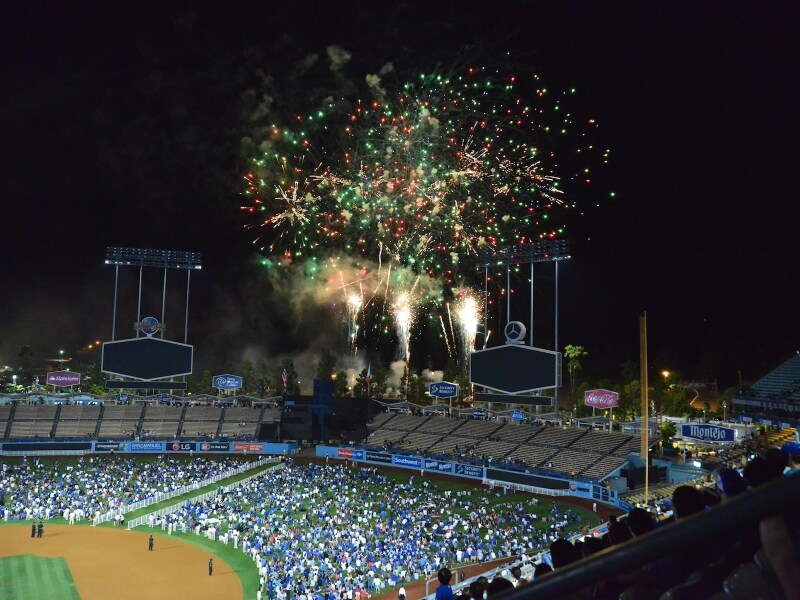 ドジャースタジアムの花火