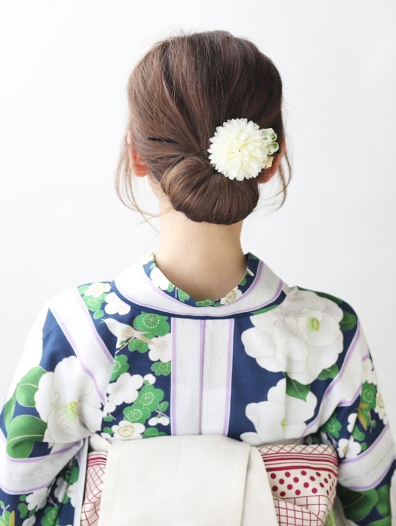 【ミディアム浴衣】くるりんぱで作るギブソンタック風ヘアアレンジ