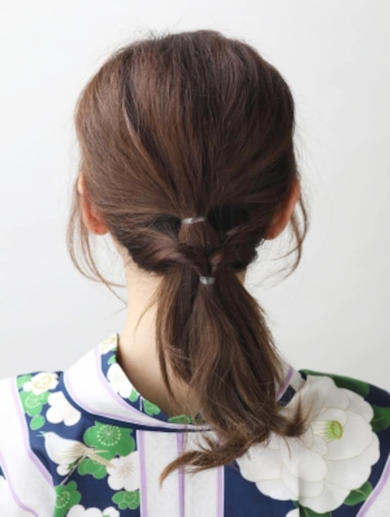 くるりんぱで作る浴衣の髪型 ギブソンタックの簡単ヘアアレンジ 浴衣ヘアアレンジ All About