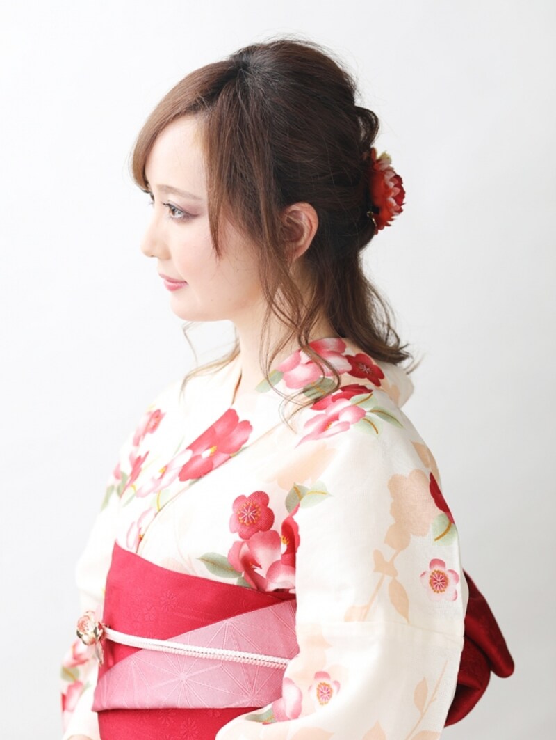 【ミディアム浴衣】三つ編みとくるりんぱで簡単まとめ髪