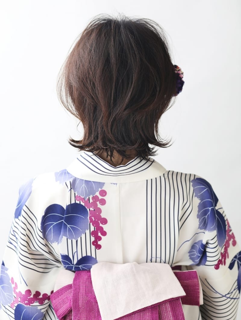 【ショート浴衣】ひし形シルエットの簡単ヘアアレンジ