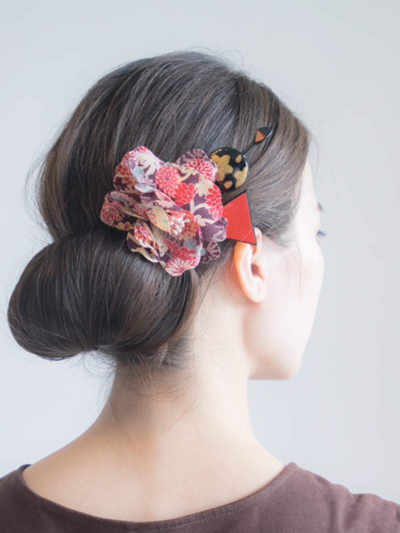 祭りの髪型に!紐やかんざしに合う簡単セルフアレンジ