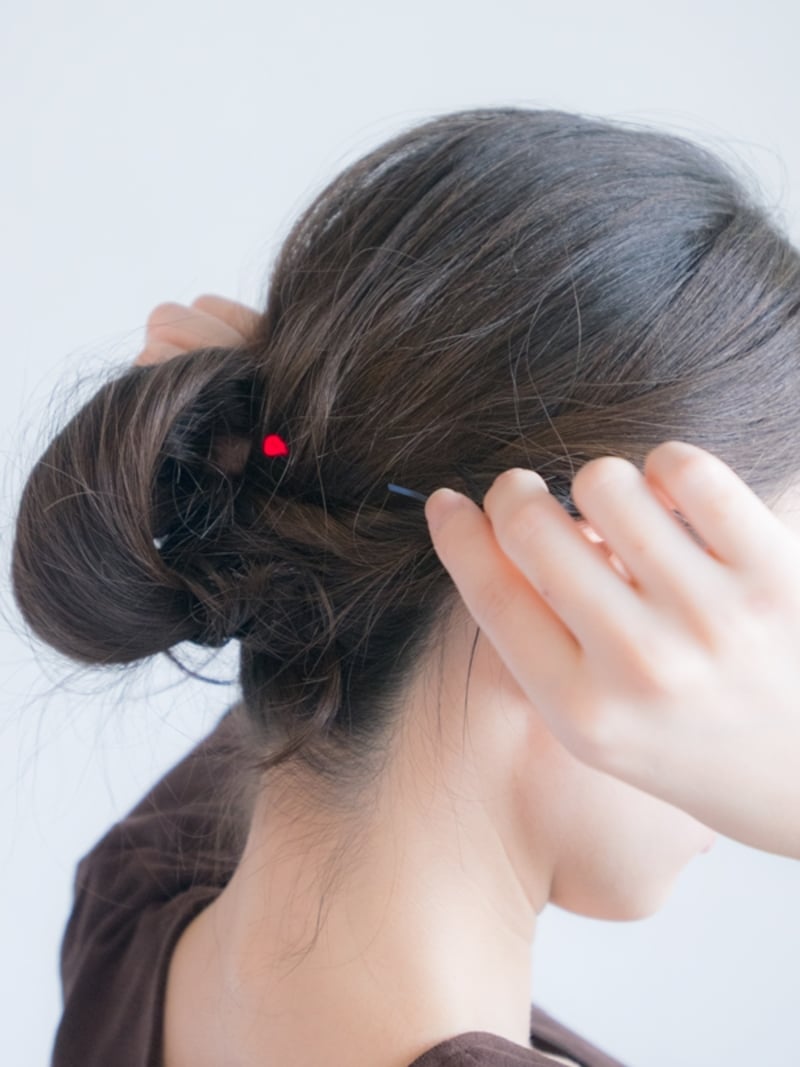 アメピンを数本使い、しっかり固定する