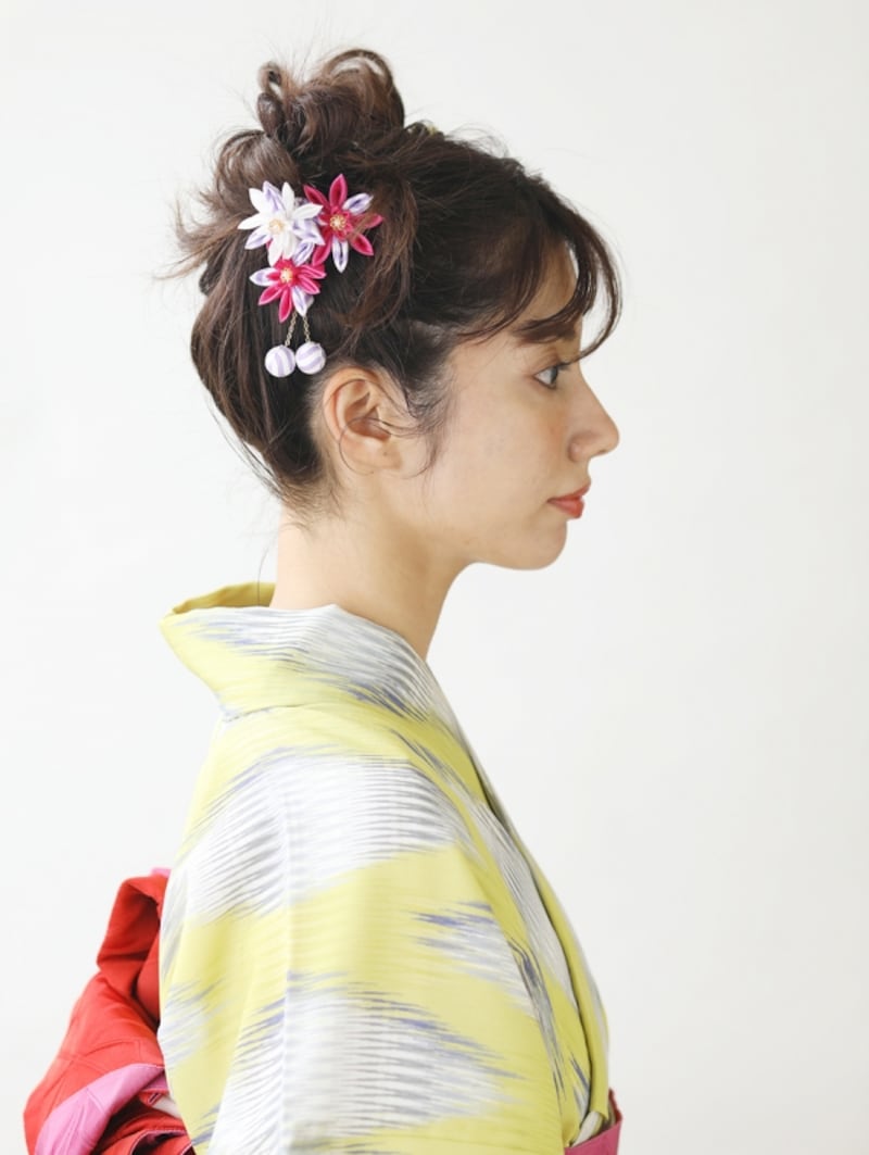 ミディアム浴衣・大人も似合う猫耳ヘアアレンジ