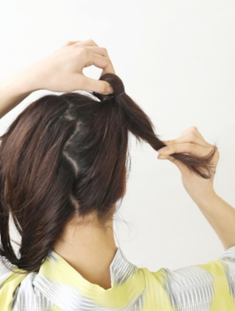 ミディアム浴衣 大人も似合う猫耳ヘアアレンジ 浴衣ヘアアレンジ All About