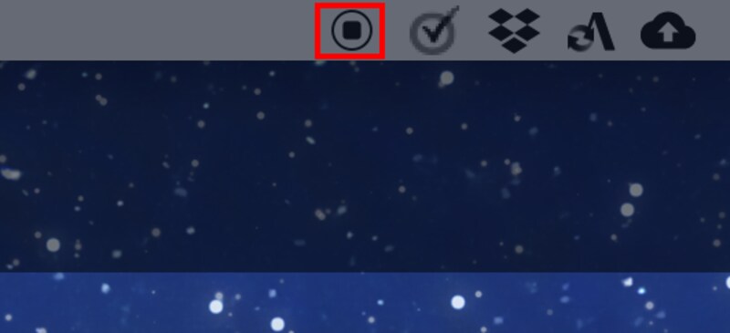 録画を終了するには、右上の［停止］ボタンをクリックします