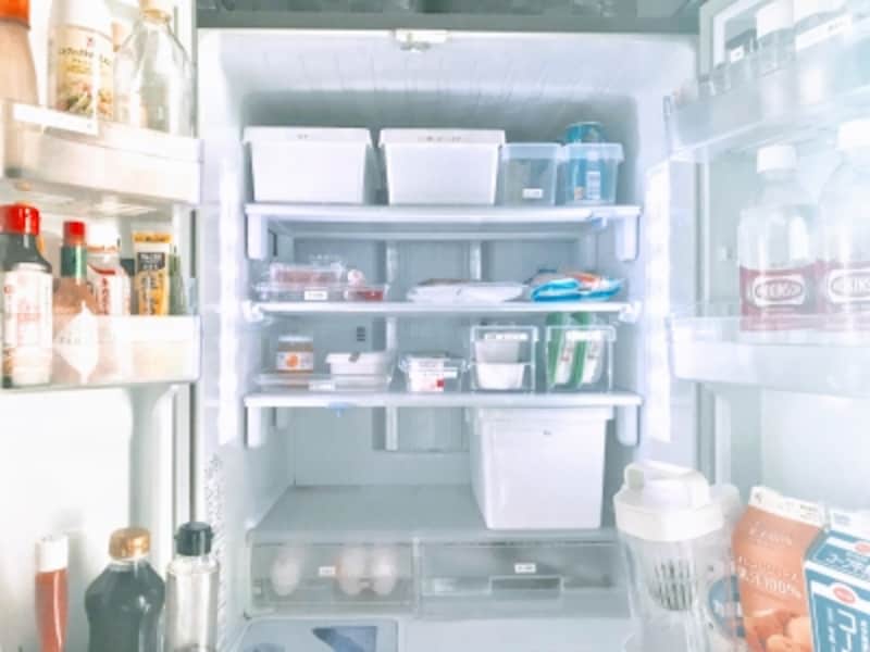 スッキリと見やすく整えた冷蔵庫の中