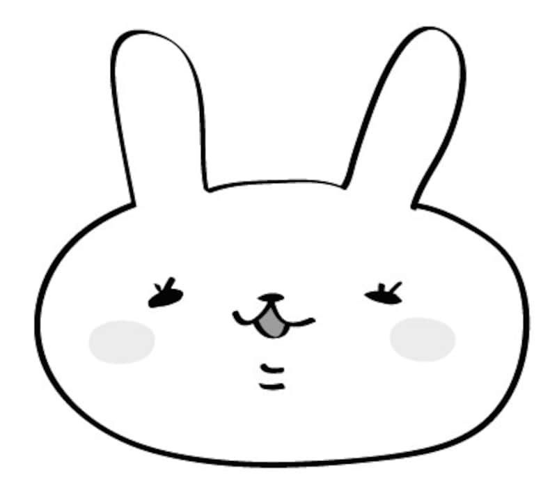 うさぎ　動物　イラスト　白黒　かわいい