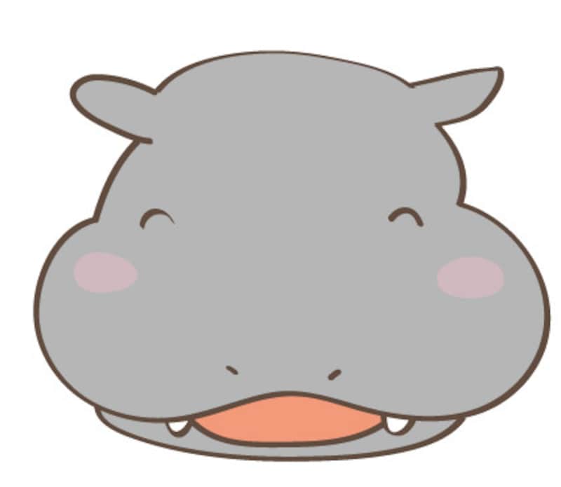 カバ　動物　イラスト　カラー　かわいい