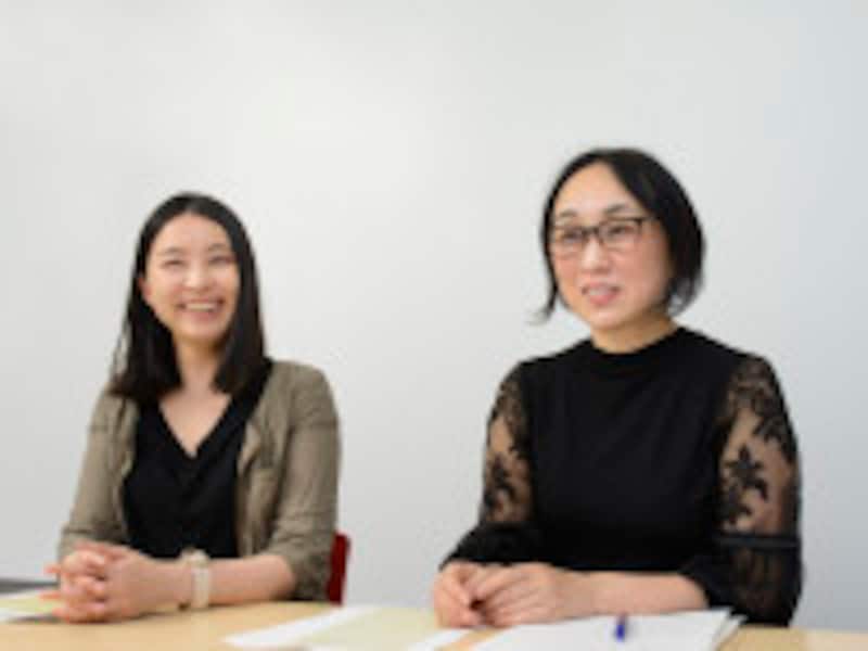 (写真右)株式会社LIXIL デザインセンター チーフデザイナー 小野佐貴子さん。(写真左)株式会社LIXIL マーケティングコミュニケーション部 篠坂あけみさん。