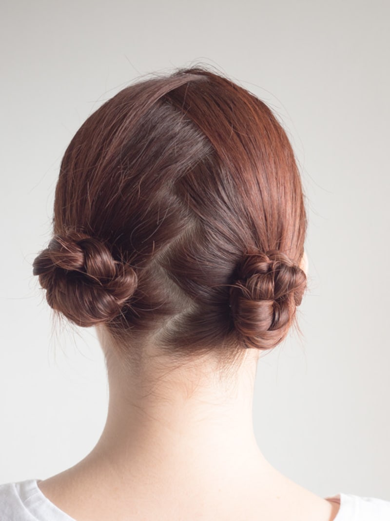 お団子ヘアのできあがり！