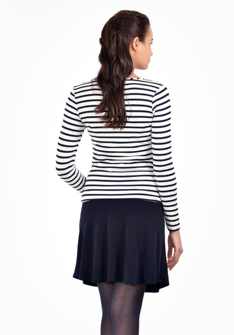 膝丈フレアーマタニティスカートネイビー