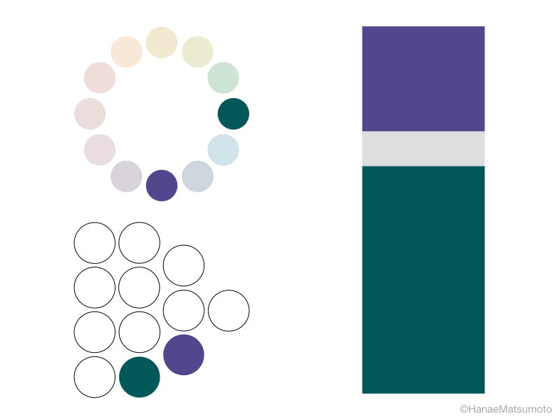 あいまいな配色にライトグレーを「セパレーションカラー」として取り入れた例