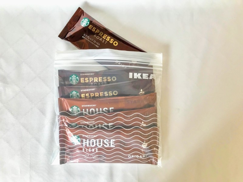 個包装のドリップコーヒーを1.2リットルサイズに収納