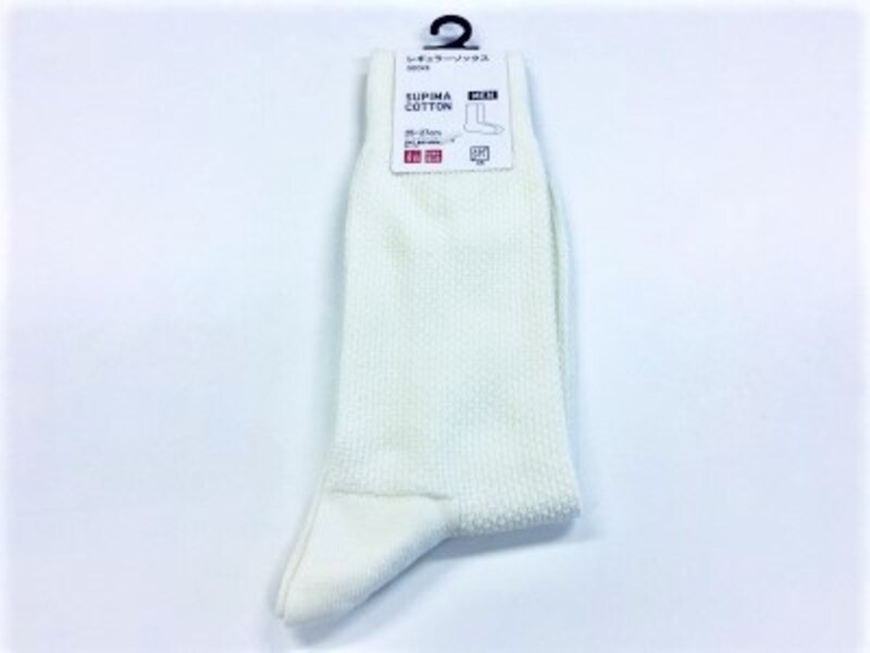 「クリーム色」というのがポイント スーピマコットンカノコソックスWHITE(ユニクロ)
