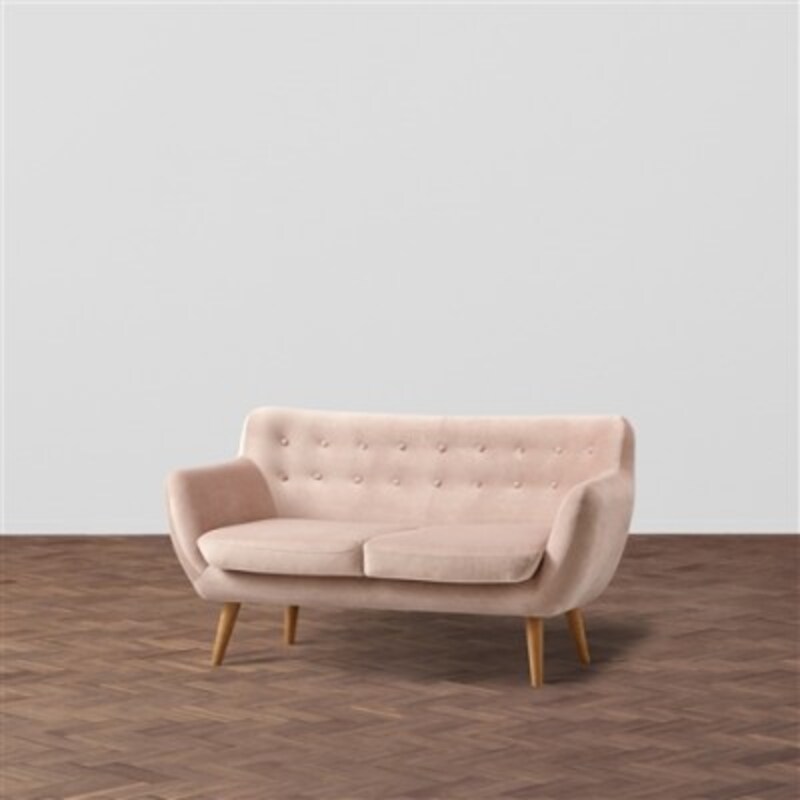 Francfranc(フランフラン)のナビアソファ 2S ベルベット(ライトピンク)税込82000円(画像はFrancfranc公式サイトより引用)