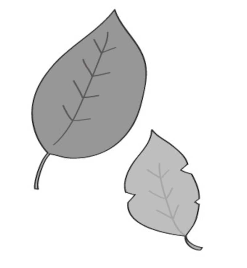 秋　イラスト　落ち葉　白黒　かわいい
