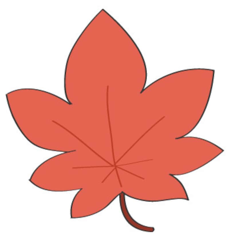 秋　イラスト　紅葉　カラー　かわいい