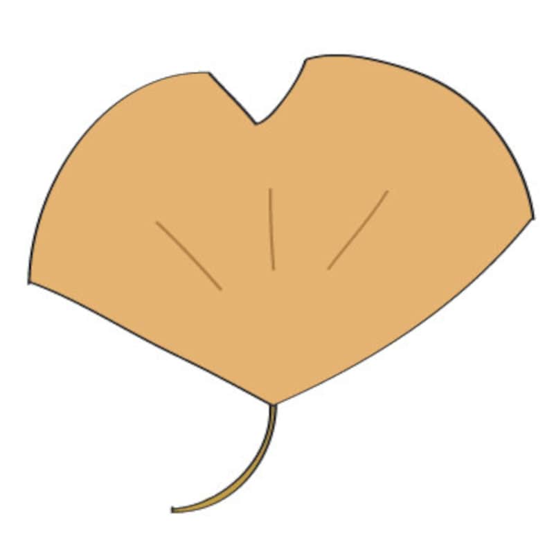 秋　イラスト　イチョウ　カラー　かわいい