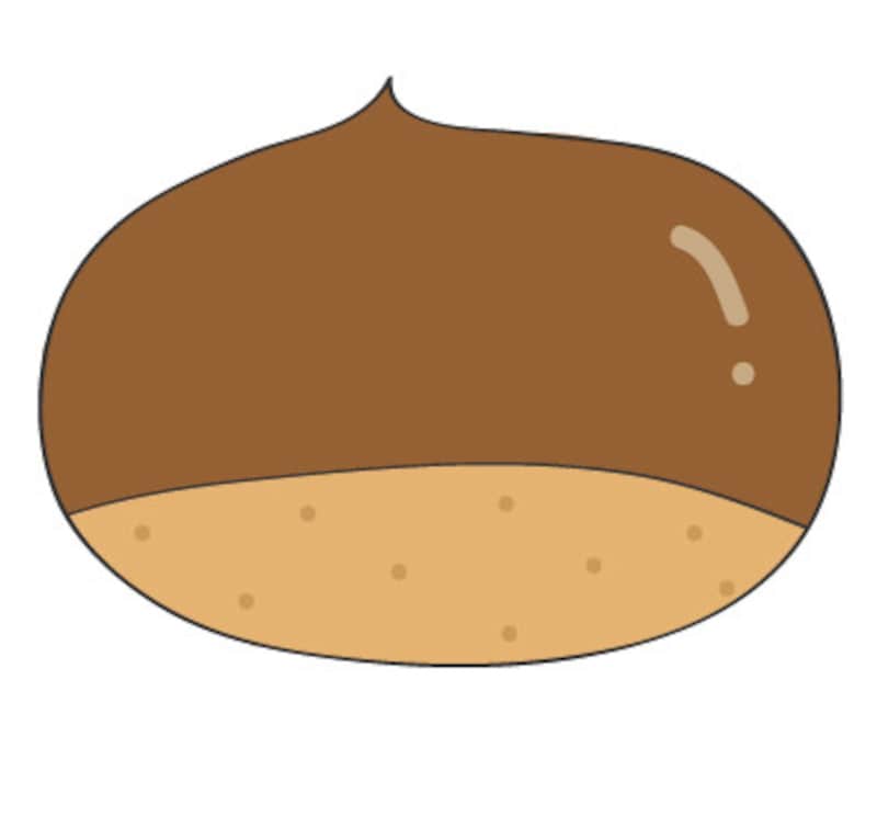 秋　イラスト　栗　カラー　かわいい