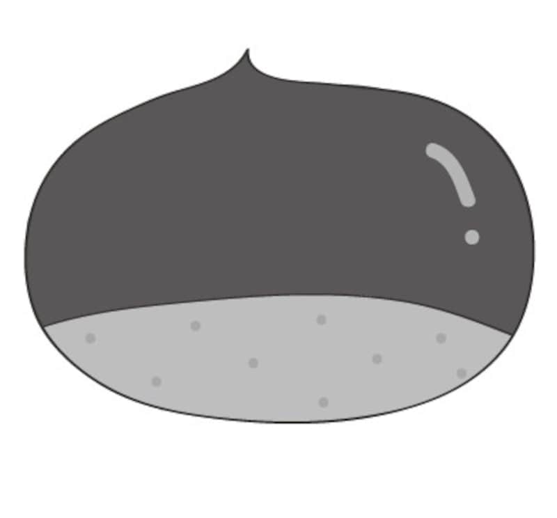秋　イラスト　栗　白黒　かわいい