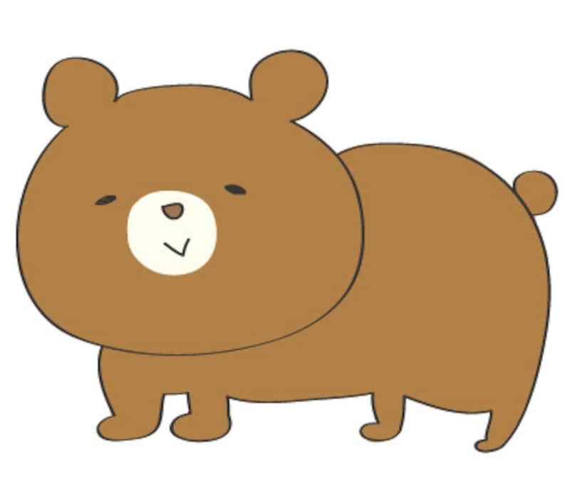 秋　イラスト　クマ　カラー　かわいい