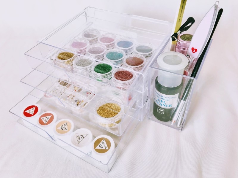 細かいネイルグッズの収納にピッタリな3段引き出しケース