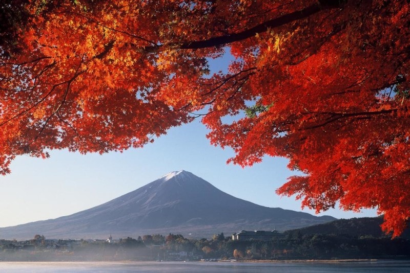 富士山と紅葉の絶景