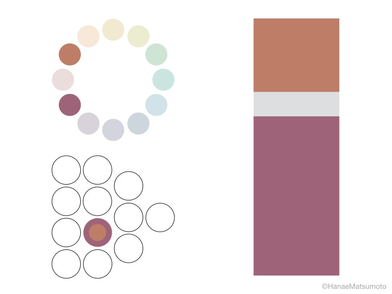 あいまいな配色にライトグレーを「セパレーションカラー」として取り入れた例