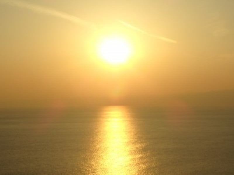 海に沈んでゆく夕陽