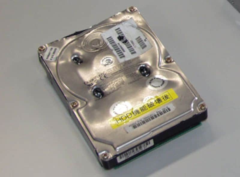 破壊されたHDD