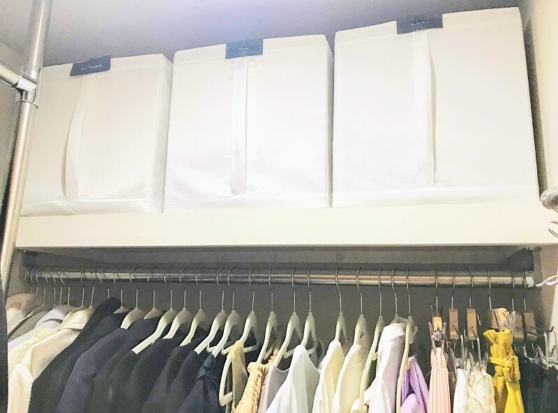 SKUBBボックスはクローゼットの枕棚にピッタリ