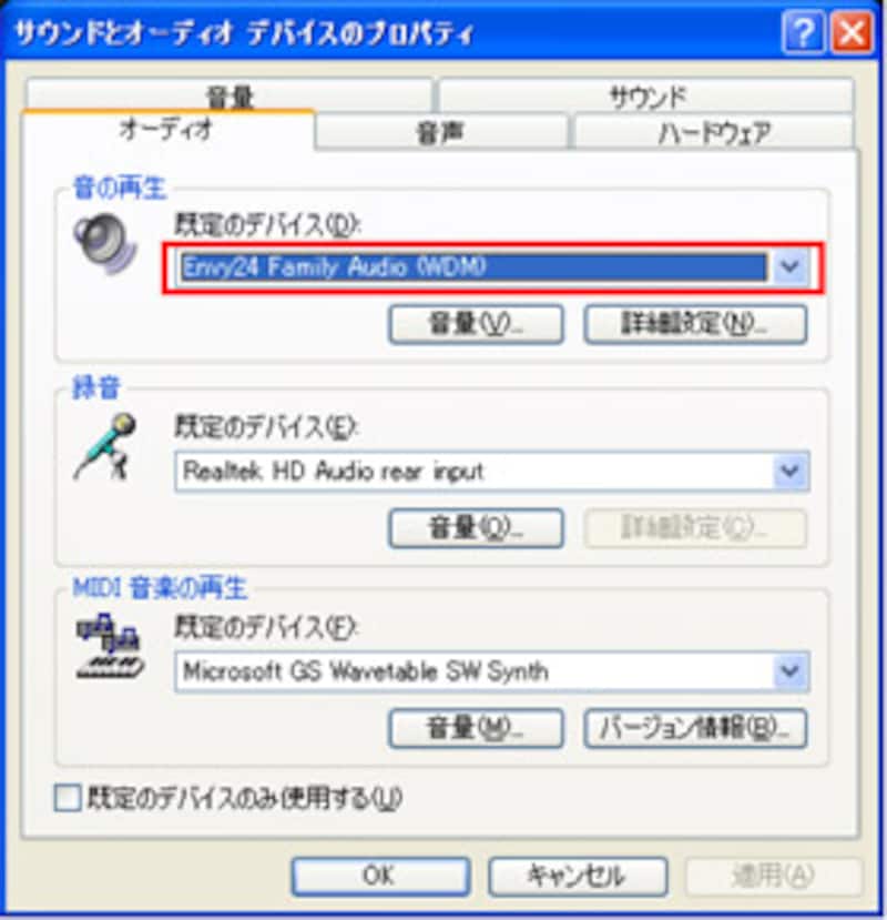 コントロールパネル
