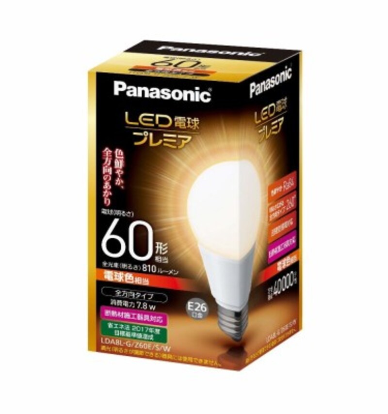 パナソニック LED電球 プレミア 口金直径26mm 電球60W形相当 電球色相当(7.8W) 一般電球・全方向タイプ