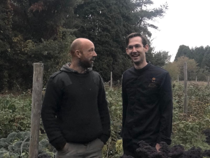 農園で親友のオリさんと