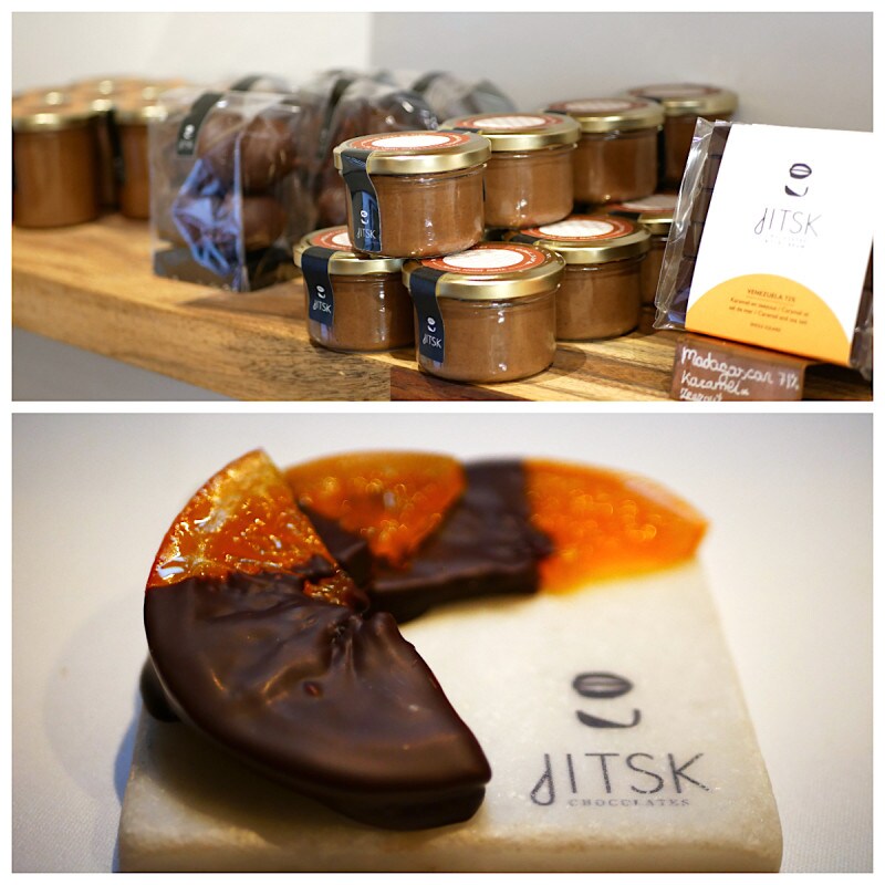 本店で大人気のジャンドゥーヤクリーム(上)とオランジェット(下)