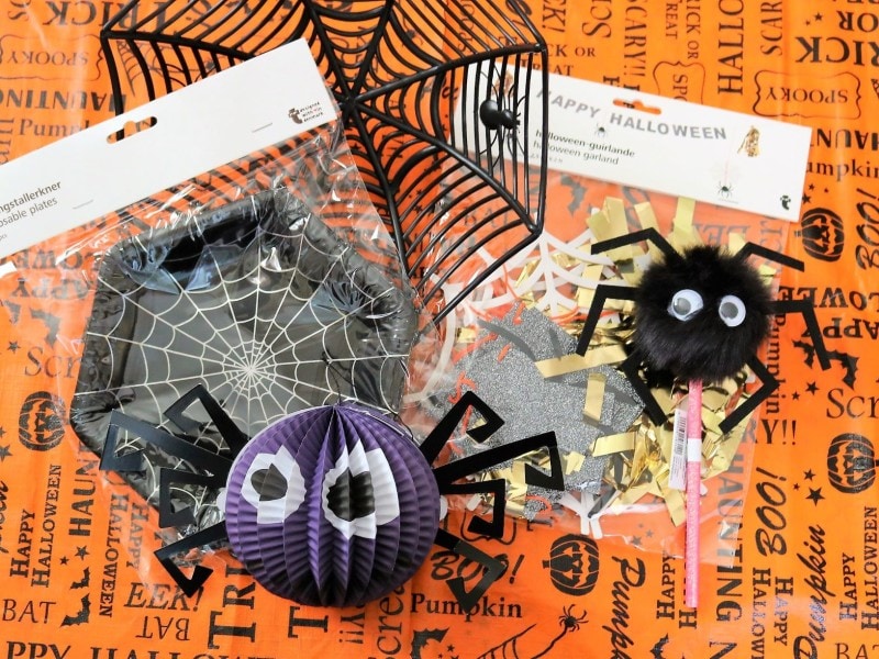 おばけが住んでいそうな廃墟を演出してくれるクモとクモの巣のデコレーション。