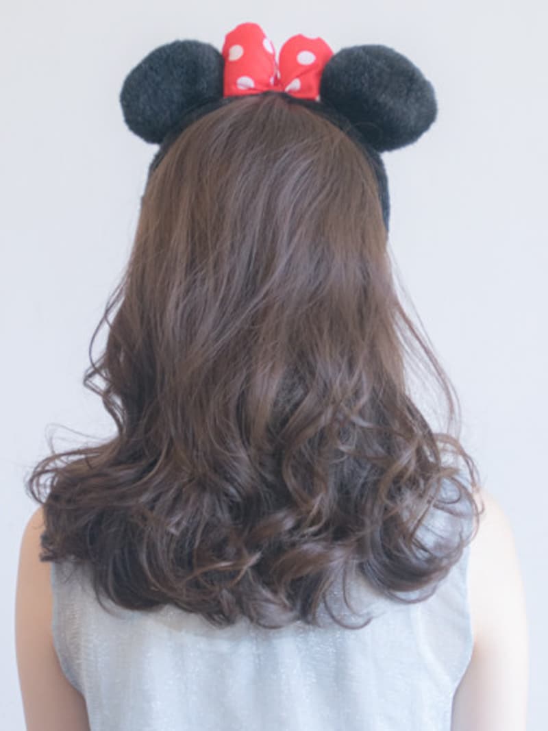 ヘアアイロンで内外MIXで巻く