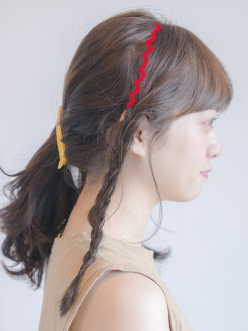 ジグザグに分けとると分け目が目立たなくなる