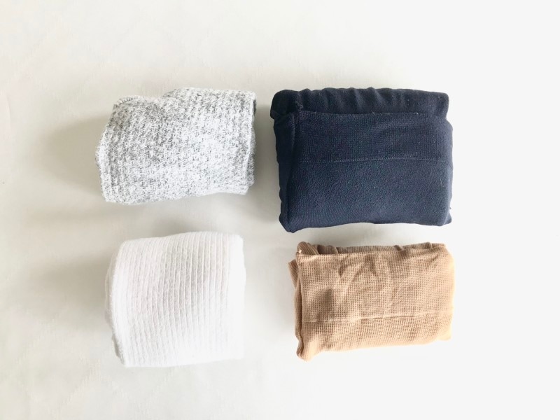 スッキリとキレイにたたまれた靴下類