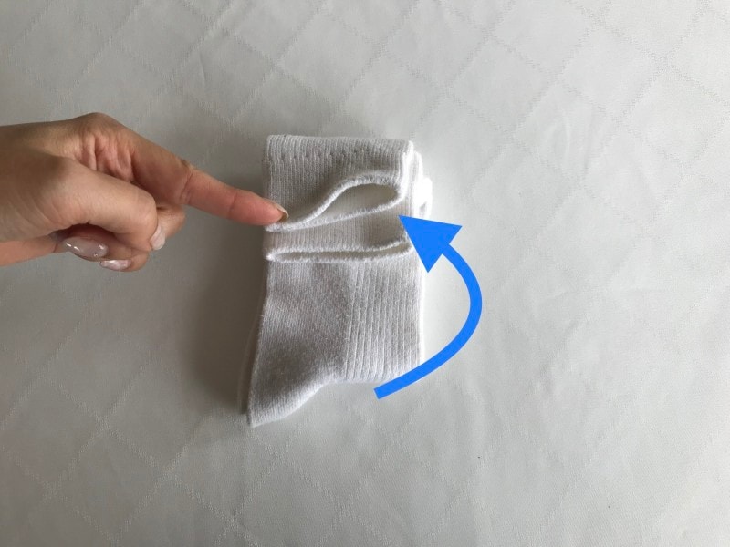 ゴム口部分に折り込む