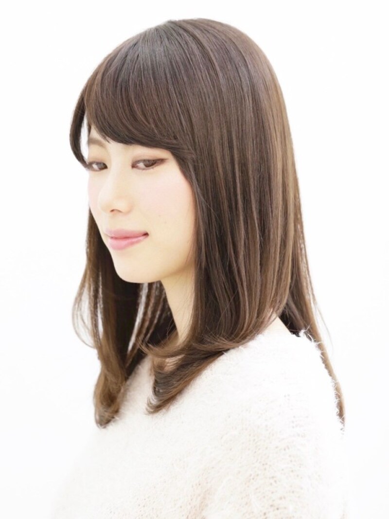 前髪も巻いて動きをつける