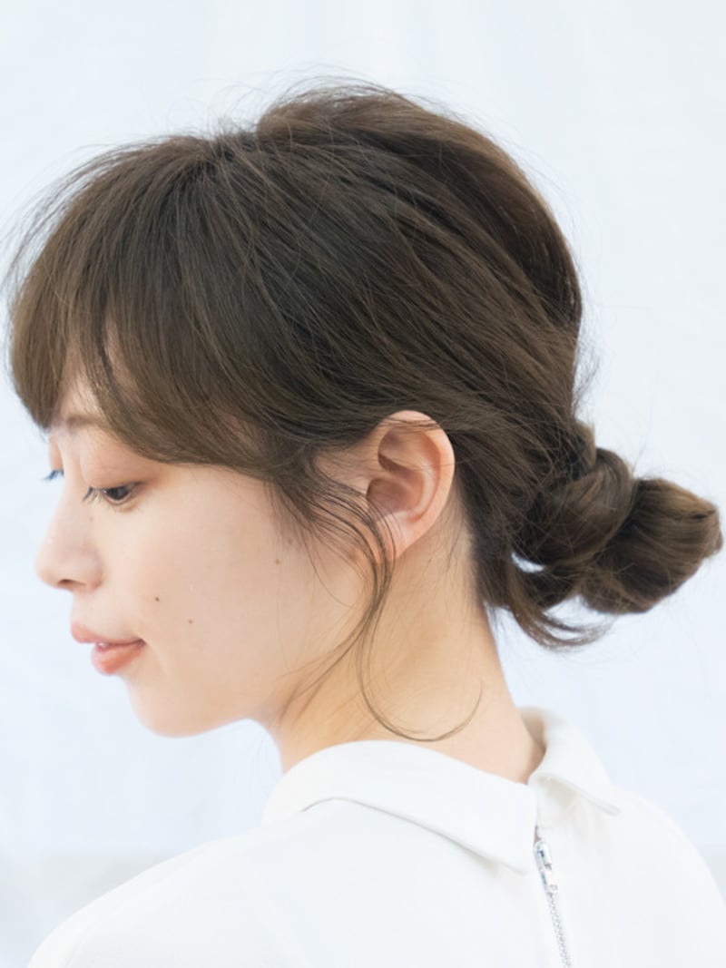 大人に似合うまとめ髪 ローお団子