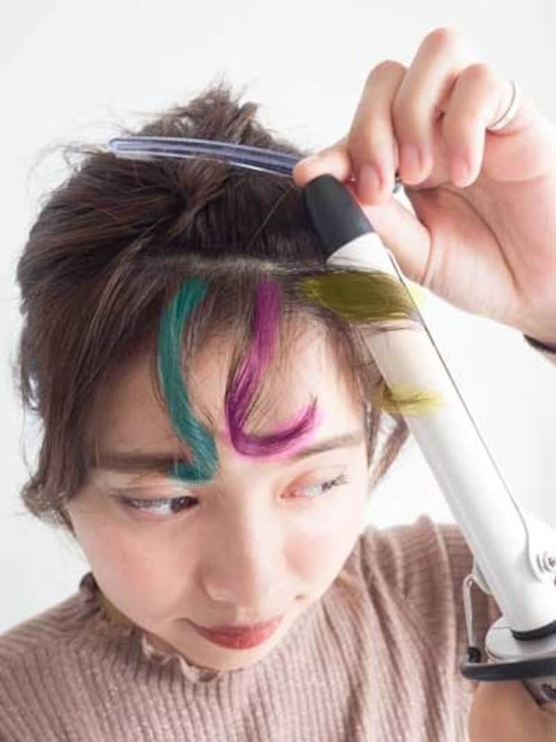 くるくるウェーブバングの巻き方