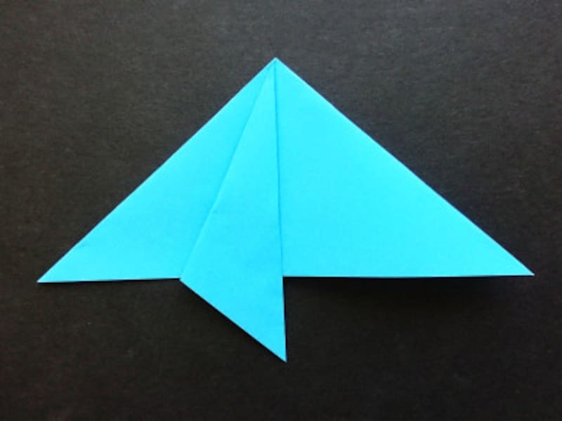 折り紙星1枚の作り方、正三角形の左側を折る