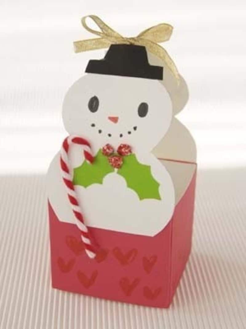 画像:クリスマス製作・工作『牛乳パックで作るスノーマンのプレゼントボックス』