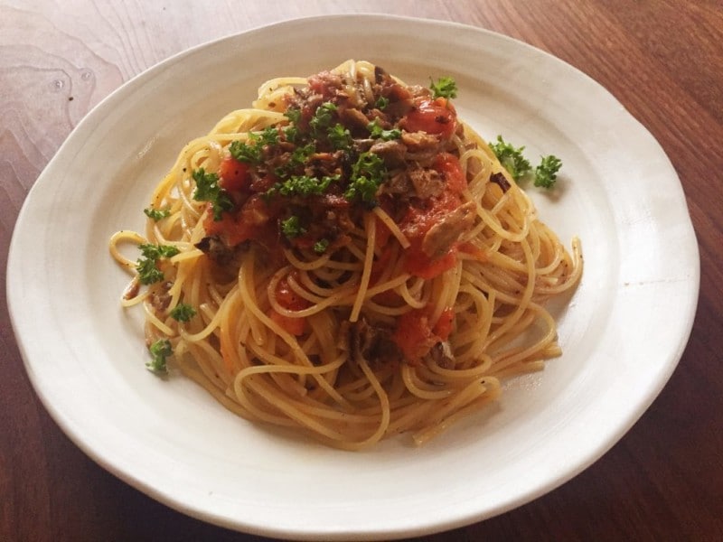 いわし缶のスパゲティ