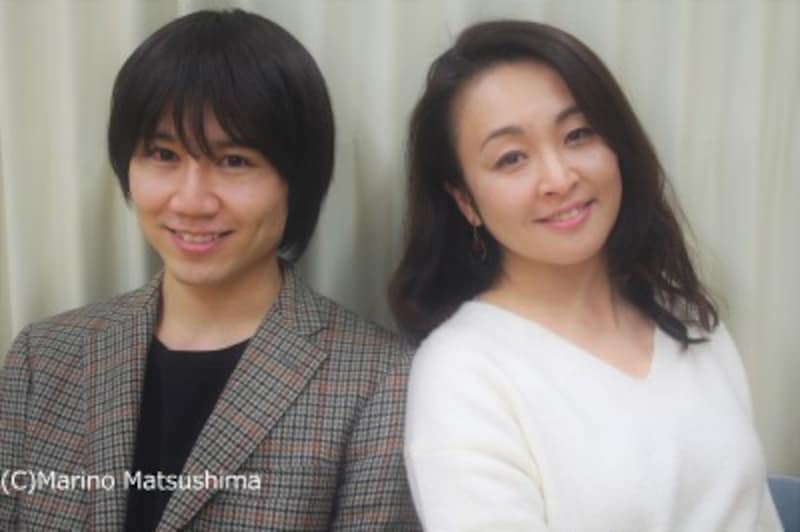 (右)飯野めぐみ 神奈川県出身。『天使は瞳を閉じて』でミュージカル・デビューし、『マルグリット』『H12』『1789』『キンキー・ブーツ』等の舞台で活躍している。(左)大音智海 千葉県出身。『キャッチ・ミー・イフ・ユー・キャン』『ジャージー・ボーイズ』『プリシラ』等の舞台で活躍。(C)Marino Matsushima